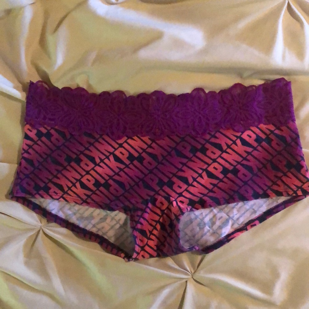 VS Pink Boy Short Lace Panties L